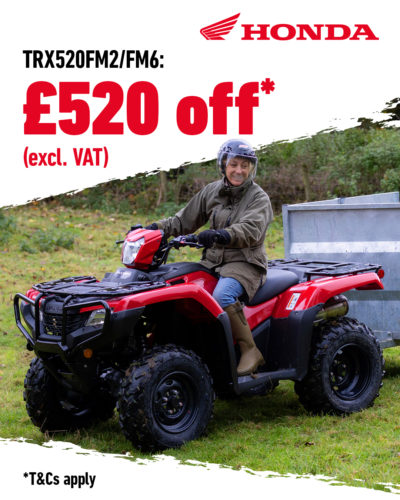 Save up to £520 off a new Honda ATV